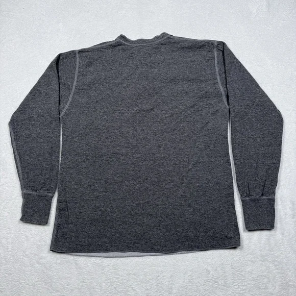 LL Bean Henley Shirt Men Large Gray Outer Layer River Driver Wool‎ Blend Thermal - Picture 4 of 8